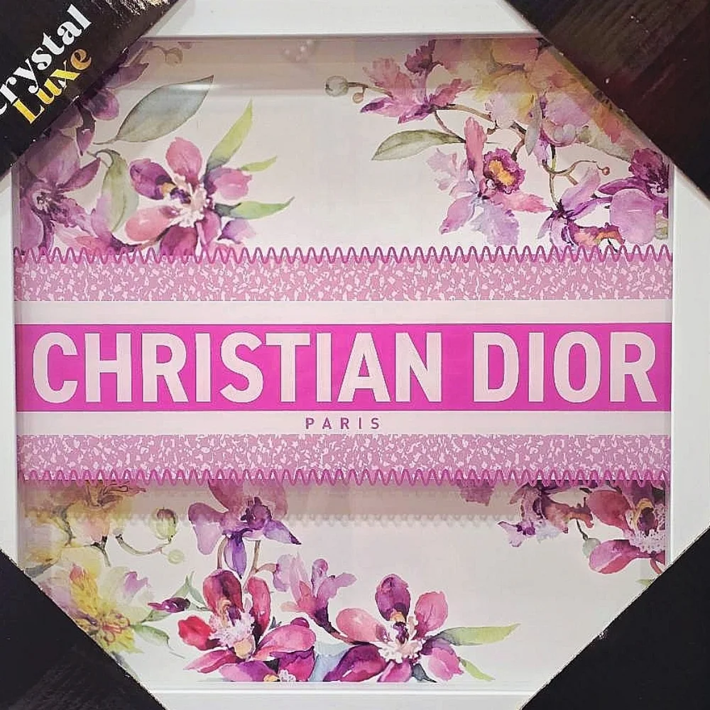 Crystal Luxe Christian Dior Paris Floral Framed Wall Decor - Picture 2 of 6